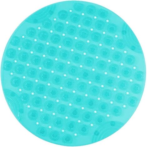 PVC Tapis de Bain de Massage Rond Tapis Douche Antidérapant Tapis de Salle de Bain Antibactérien Tapis de Douche Lavable en Machine Tapis de Baignoire avec Trous de Drainage et Ventouses,55x55cm,gris-