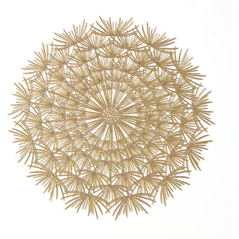 PVC-Tischset, bronziert, Löwenzahn-Motiv, rund, 38 cm (gold)