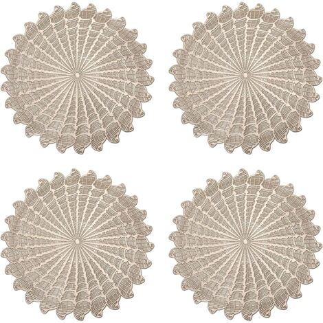 PVC-Tischsets, 4 runde Tischsets, hohle runde Tischsets