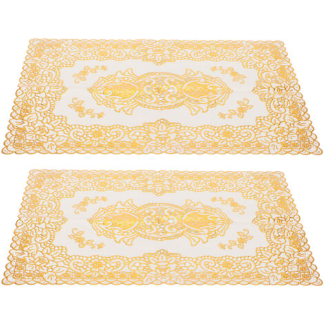 PVC-Untersetzer, 30 x 45 cm, Gold – Tischschoner, elegante Küchen- und Hochzeitsdekoration