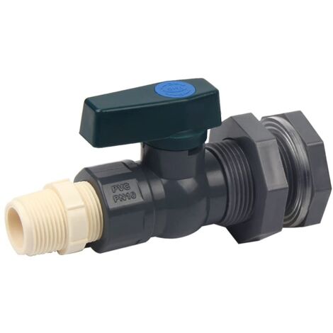 PVC Water Tank Connector 3/4 Inch PVC Rain Barrel Faucet with Bulkhead Fitting and Hose Adapter