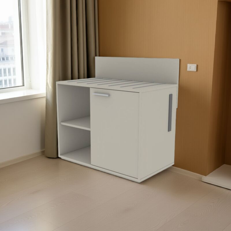 Mobilfino Camerette - pvfrigo - Porte-valise pour réfrigérateur et coffre-fort 90x60x68 (LxPxH) - Cappuccino écru