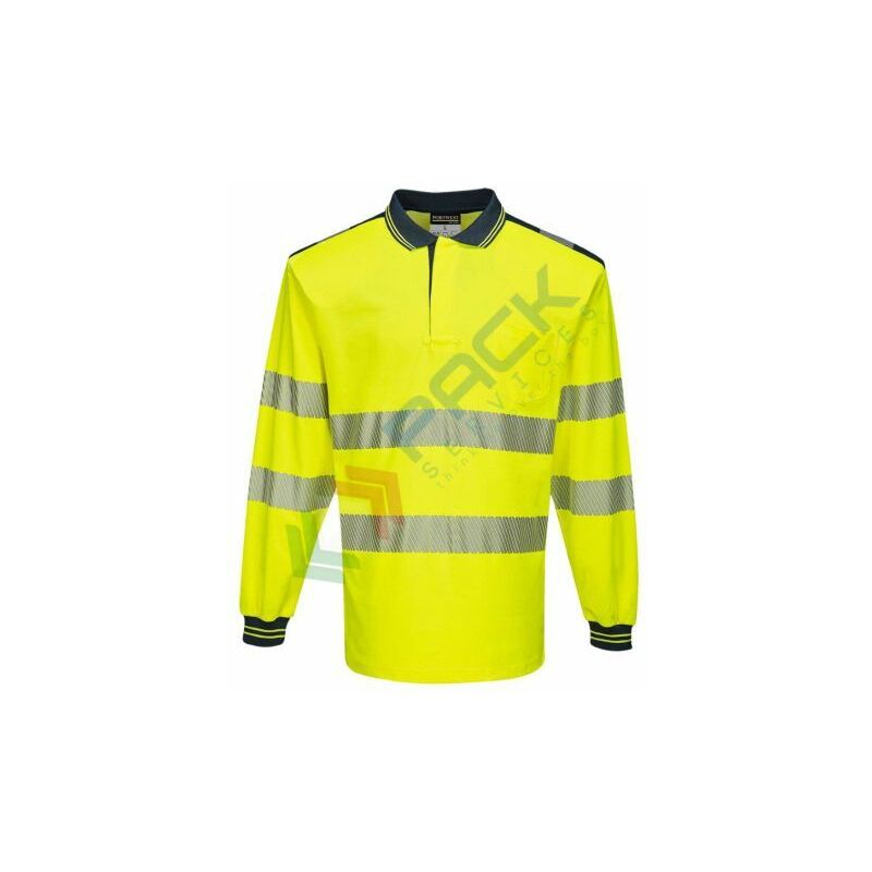 Portwest - PW3 Polo manica lunga Hi-Vis - Giallo +...