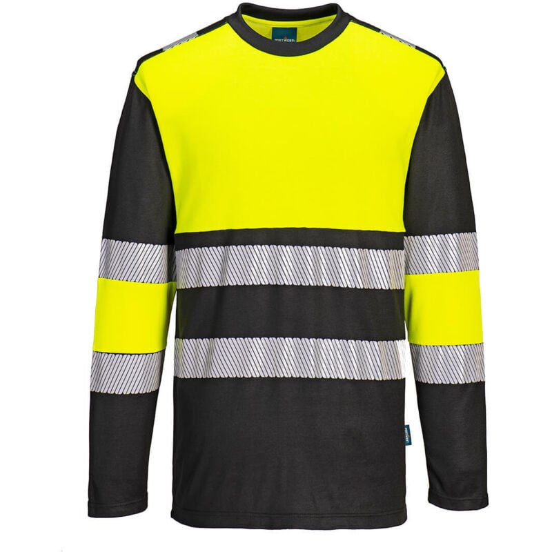 PW3 T-Shirt Hi-Vis Classe 1 l/s - xl - Jaune/Noir Portwest