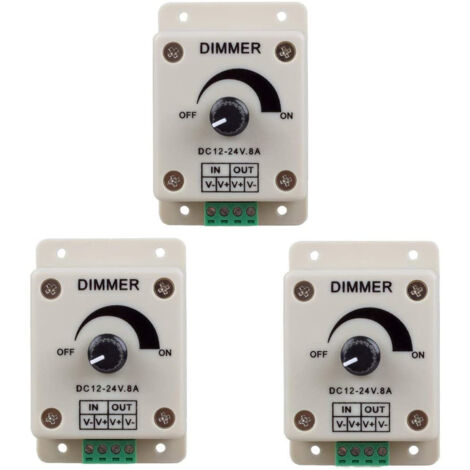 PWM-LED-Dimmer – 3-teiliges Set, 8A-Lichtsteuerung für einfarbige LED-Streifen (ABS)