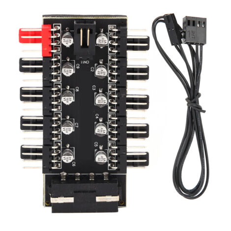 PWM-Lüfter-Hub für PC – 4-Pin-Temperaturregler mit 4D-Kabel für Computergehäuse
