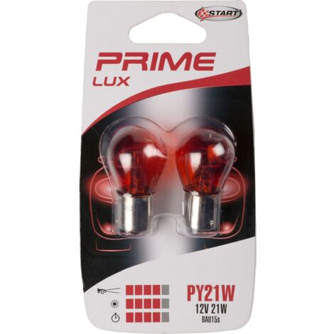 PY21W Coppia di lampadine in vetro arancio per luci auto 12V 21W BAU15s