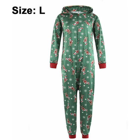 Pyjama de Noël ensemble pyjama combinaison à capuche zip pyjama à capuche combinaison maison costume pour les familles