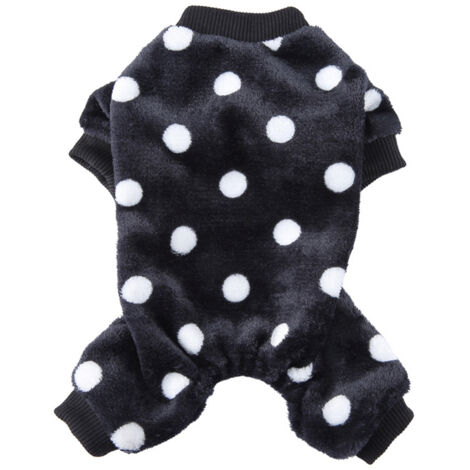 Pyjama polaire pour petit chien et chat, combinaison mignonne pour animal de compagnie, pull chaud, noir, tailles S à XL