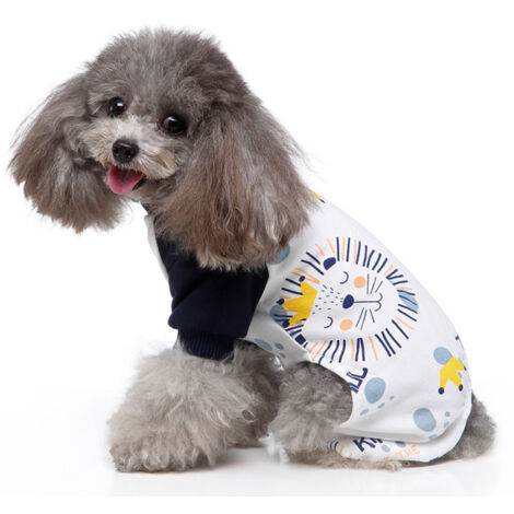 Pyjama pour petit chien, combinaison douce pour chiot et chat, vêtement confortable pour animaux de compagnie (lion)