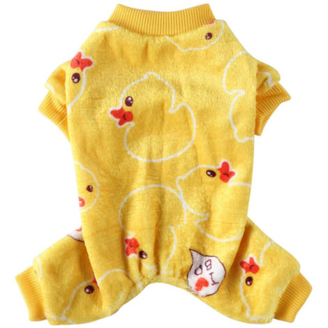 Pyjamas en flanelle douce pour animaux de compagnie, vêtements chauds pour petits chiens, combinaisons et costumes