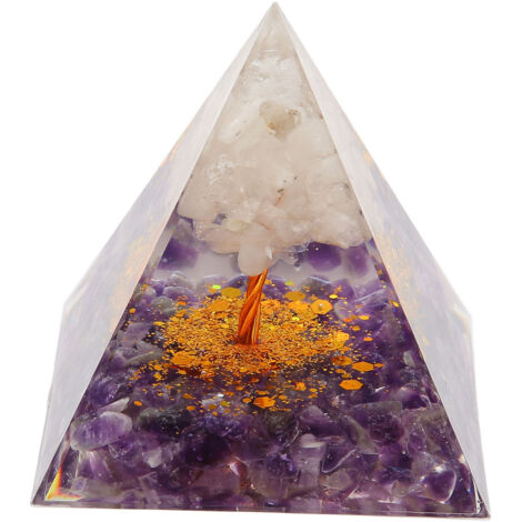 Pyramid Epoxy Ornament Good Durability Exquisite Workmanship Gravel Pyramid Power Stone for Living Room Bedroom Office