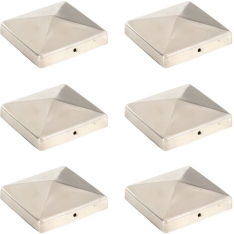 Pyramid Fence Post Caps 6 pcs Stainless Steel 101x101 mm vidaXL