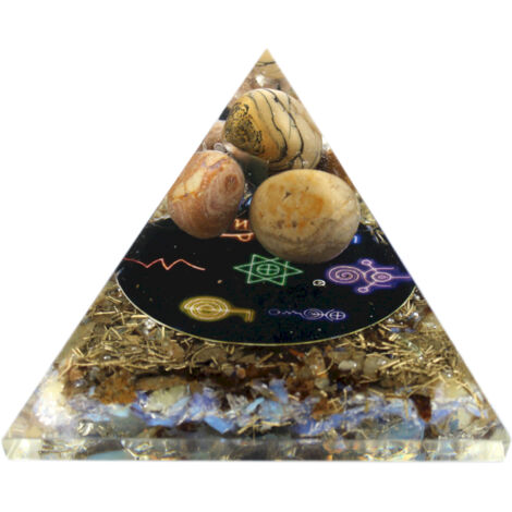 Pyramide d'orgonite - Reiki de minuit - 70 mm- Vendu par 1