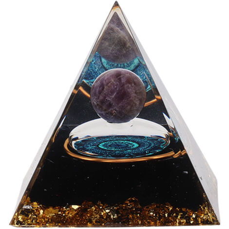 Pyramide en Résine Époxy Cristal 6cm, Décoration Bureau Feng Shui Énergie Positive