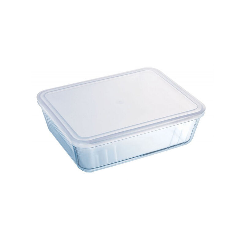 Pyrex - plat rectangulaire 1.5l verre + couvercle plastique - 242p000/5046 blanc