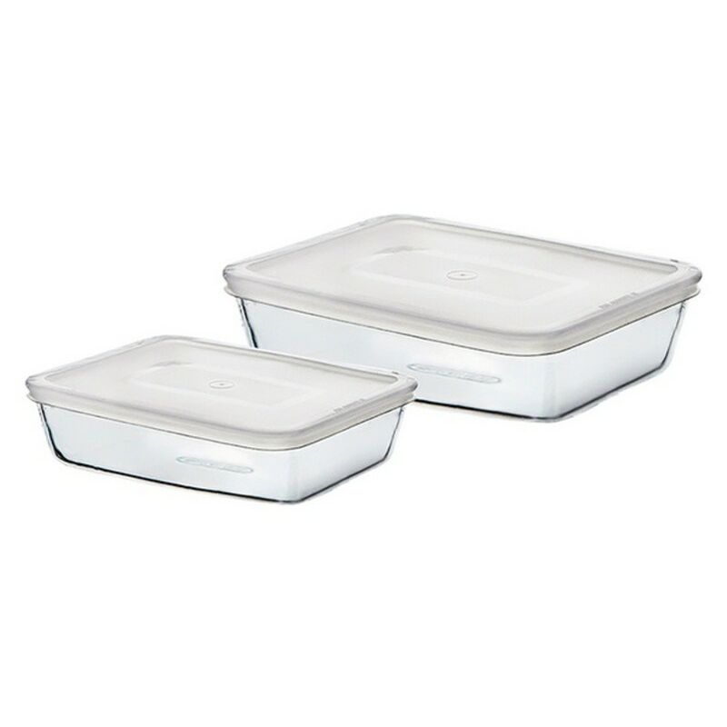 

Pyrex Set de Fiambreras Pyrex C&F (2 pcs) Transparente Vidrio de Borosilicato 22 x 17 cm/25 x 20 cm