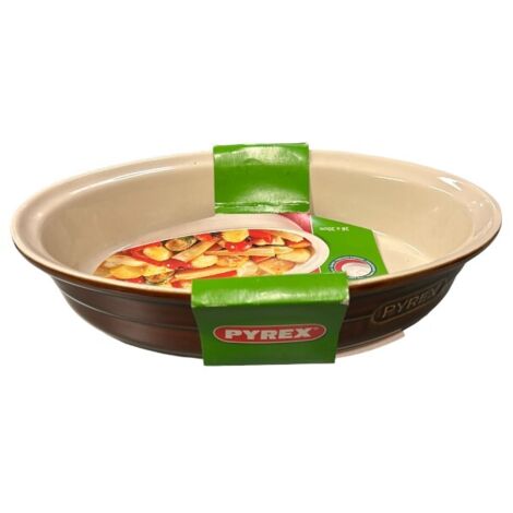 PYREX - TEGLIA OVALE IN CERAMICA MARRONE28X20CM