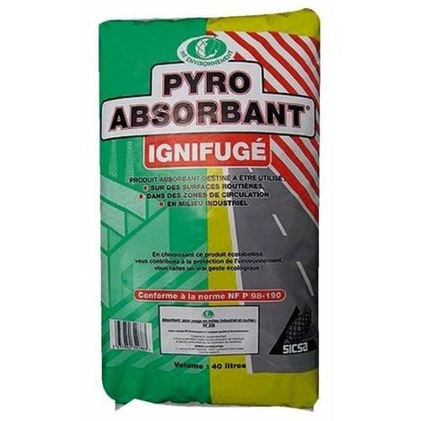 Pyro-absorbant industriel biodegradable sac 40 l vegetal - 6 5 kg pyro