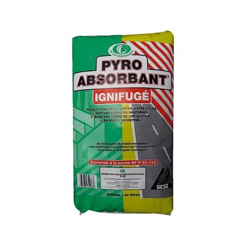 Pyro-absorbant industriel biodegradable sac 40 litres vegetal - sicsa