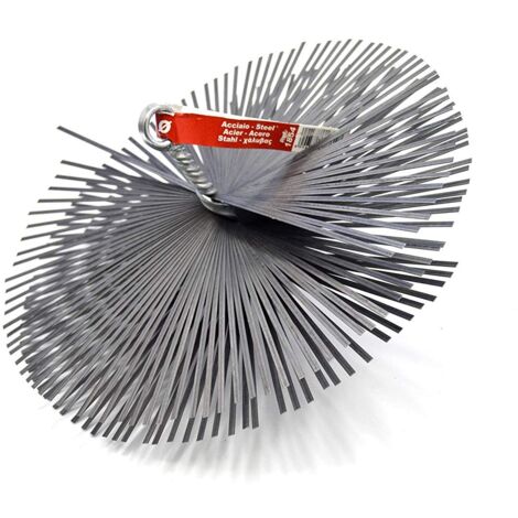 PYRO FEU 862595 Riccio Testina Spazzolino Acciaio 150 mm Filettatura metrica 12, Grigio