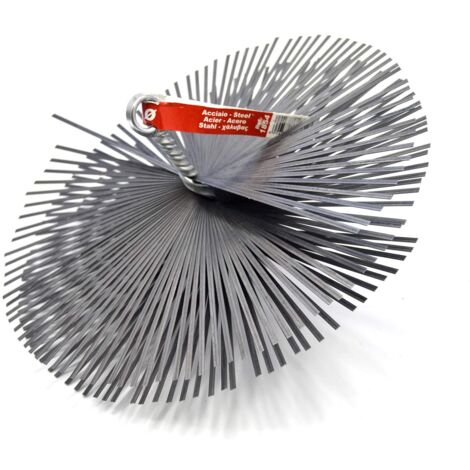 PYRO FEU 862601 Riccio Testina Spazzolino Acciaio 200 mm Filettatura metrica 12, Grigio