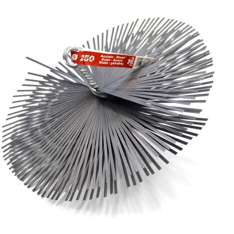 Pyro Feu 862618 Testina spazzacamino acciaio 250 mm filettatura metrica 12, Grigio