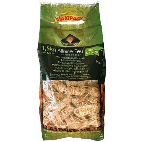 Pyro Fuoco 15756-6 Lana di Legno accendifuoco FSC 100% Naturale, Beige