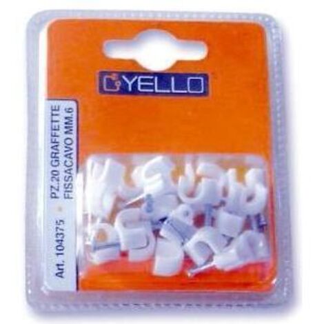 Pz 50 graffetta fermacavo per cavo coassiale ed antenna in polietilene bianco (5 mm)