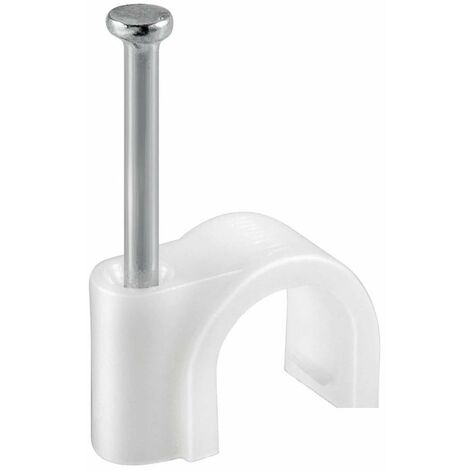 Pz 50 graffetta fermacavo per cavo coassiale ed antenna in polietilene bianco (6 mm)