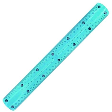 pz Righello flessibile 30 cm / Strumento di misura infrangibile / Misura in centimetri (30) e pollici (12) - Colore casuale (blu, giallo, verde, ...)