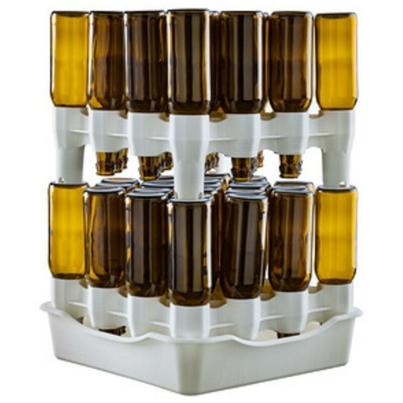 Image of Scolabottiglie 2 moduli abs con bacinella 32/50 bottiglie scola bottiglie - Salone