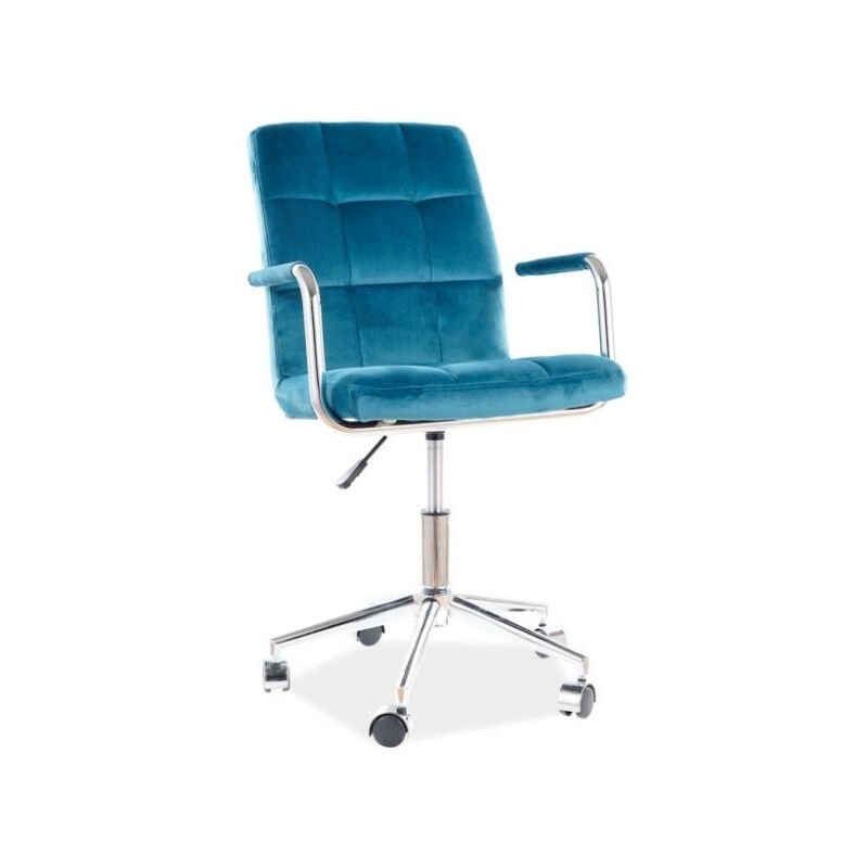 Signal - Chaise de bureau pivotante en velours matelassé série Q-022 - Bleu turquoise - h 87 x l 51 x p 40 cm - Livraison gratuite Signal - Chaise de bureau pivotante en velours matelassé série Q-022 - Bleu turquoise - h 87 x l 51 x p 40 cm - Livraison gratuite