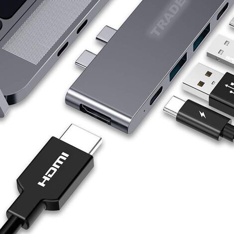 Q-A121 ADAPTATEUR CONVERTISSEUR HDMI USB C-TYPE MULTIFONCTION POUR ORDINATEUR
