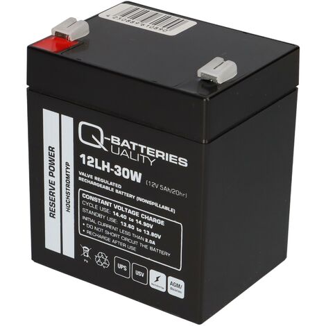 Q-Batteries 12LH-30W 12V 5Ah Blei-Vlies-Akku AGM VRLA Hochstrom USV