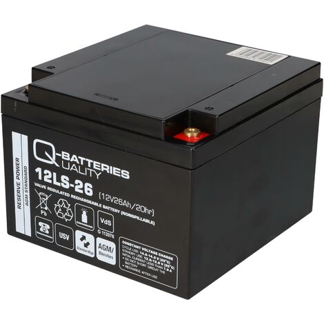 Q-Batteries 12LS-26 12V 26Ah Blei-Vlies-Akku / AGM VRLA mit VdS