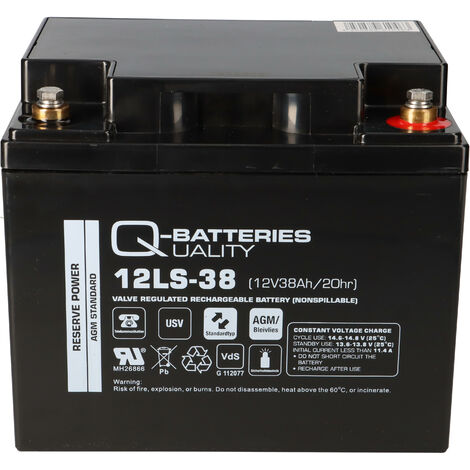 Q-Batteries 12LS-38 12V 38Ah Blei-Vlies-Akku / AGM VRLA mit VdS
