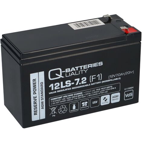 Q-Batteries 12LS-7.2 F1 12V 7,2Ah Blei-Vlies-Akku / AGM VRLA mit VdS