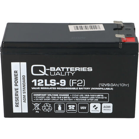Q-Batteries 12LS-9 12V 9Ah F2 AGM 10 Jahre Akku