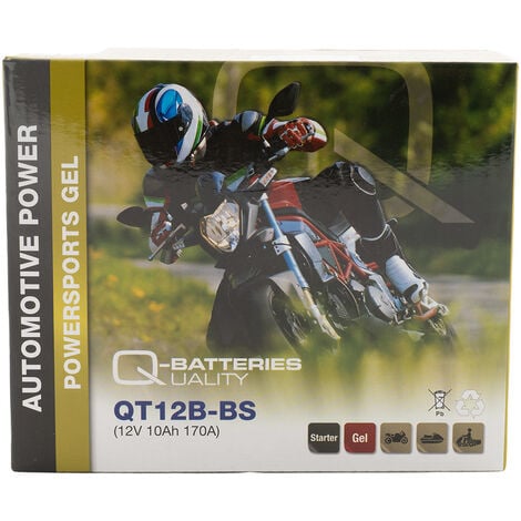 QUALITY BATTERIES Q-Batteries QT12B-4 Gel Motorradbatterie 12V 10Ah 170A inkl. 7,50€ Pfand