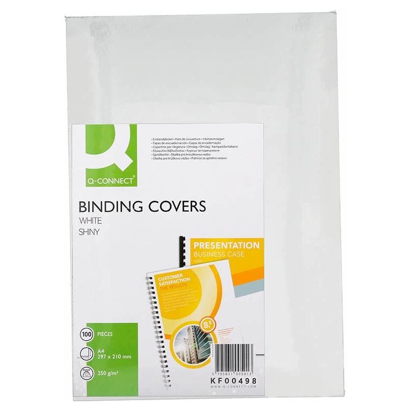 Q-Connect A4 White Binding Covers - KF00498