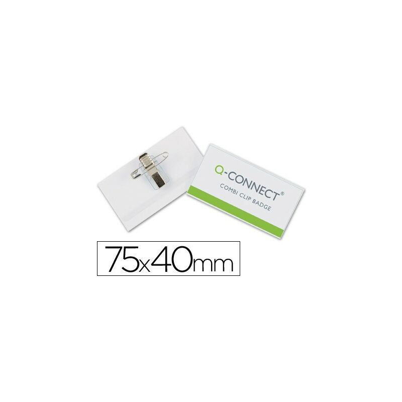 Identificador q-connect con pinza e imperdible kf01568 40x75 mm (pack de 50 uds.)