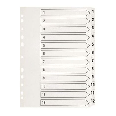 QCONNECT Q Connect Index 1-12 Brd Reinf White - KF01529