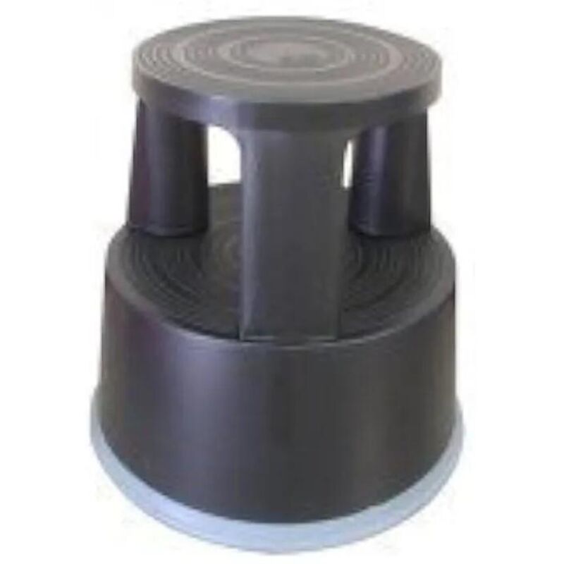 Q-Connect Schwarz Taburete Ruedas Retractiles Tres Ruedas -Dos Niveles Negro