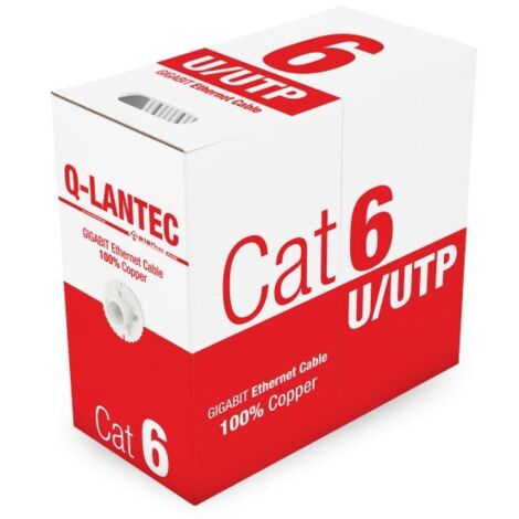 Q-LANTEC Cat6 UTP-Netzwerkkabel 305 m – Hellgrau