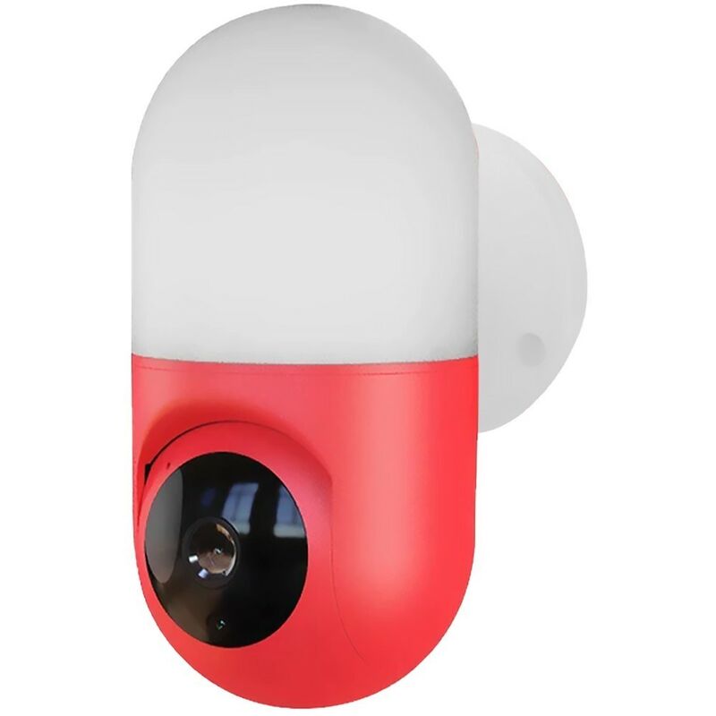 Mediawave Store - Q-S036 Caméra de sécurité sans fil Full hd Rotation à 360° Vision nocturne Couleur: Rouge