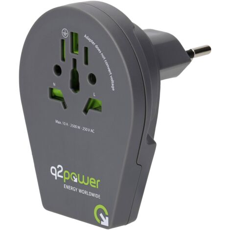 Q2 Power q2-1-1.00200-TH Adaptateur de voyage S814952