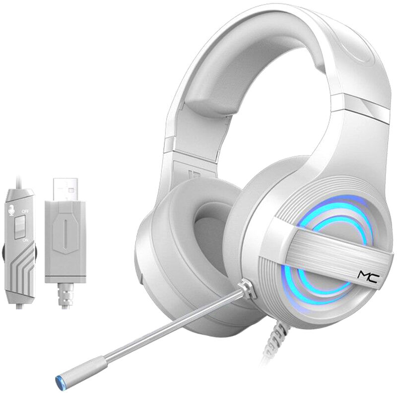 

Q9 USB 7.1 Auriculares para juegos con cable Auriculares sobre la oreja Auriculares deportivos electronicos con microfono Diadema ajustable para PC