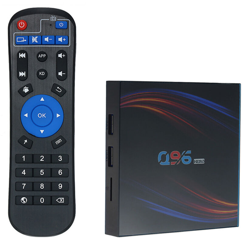 

Q96HERO Android Smart TV Box 10.0 Allwinner H616 cuatro nucleos UHD 4K Media Player 6K HDR H.265 VP9 4 GB / 32 GB 2.4G y Wi-Fi 5G BT5.0 100M LAN