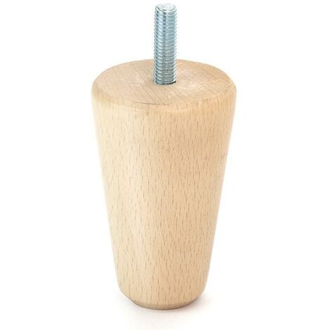 Q&ampQ pata madera conica h80 m8 natural , La pata cónica de madera sirve para sofás o muebles, está hecha de madera natural y tiene una altura de 80 mm con una